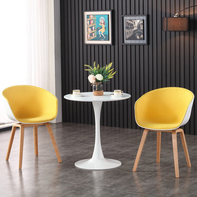 Simple MDF Round Shape Dining Tale Standard Kitchen Dining Table with Tulip Base