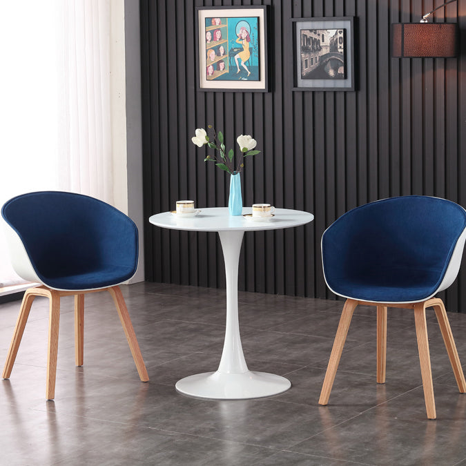 Simple MDF Round Shape Dining Tale Standard Kitchen Dining Table with Tulip Base