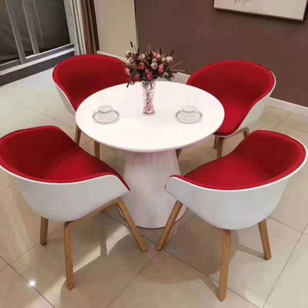 Simple MDF Round Shape Dining Tale Standard Kitchen Dining Table with Tulip Base