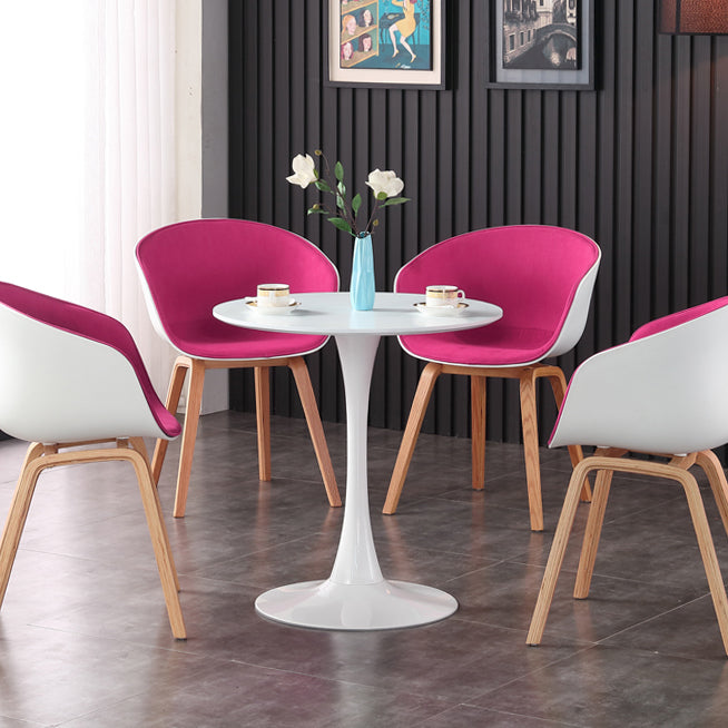 Simple MDF Round Shape Dining Tale Standard Kitchen Dining Table with Tulip Base