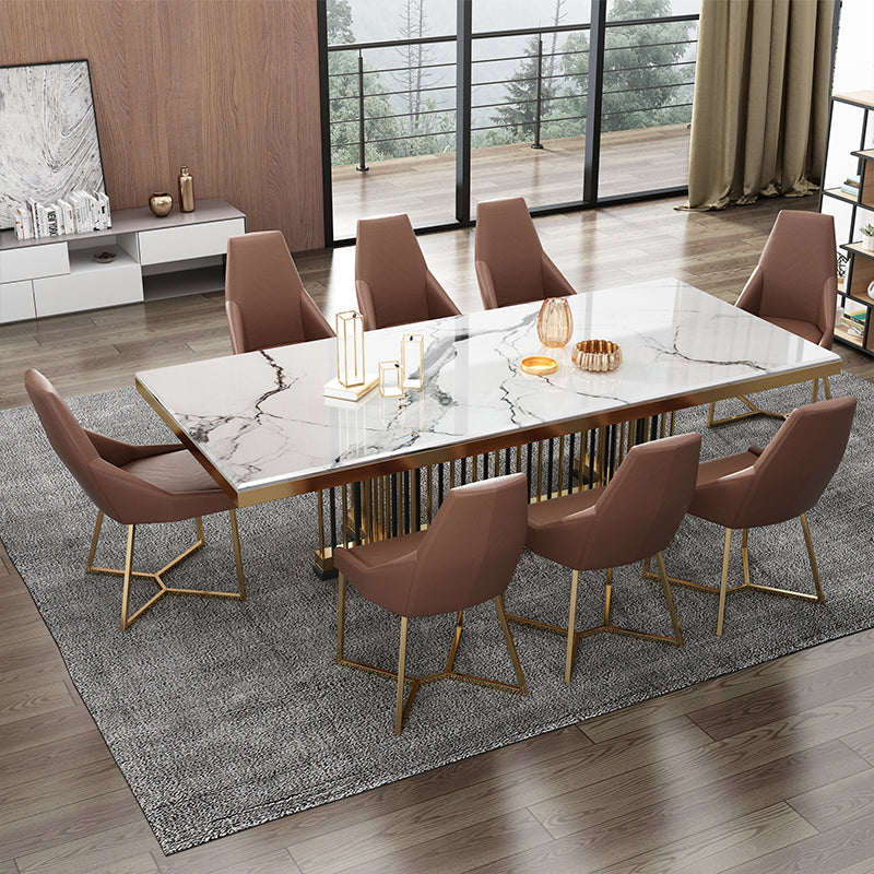 Rectangle Traditional Luxury Dining Table Sintered Stone Table