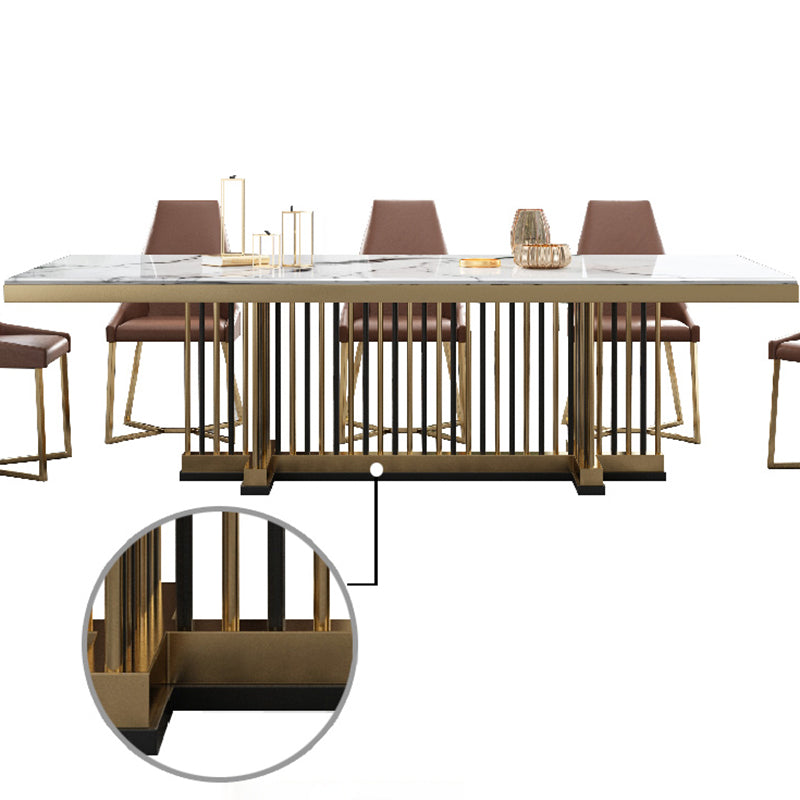 Rectangle Traditional Luxury Dining Table Sintered Stone Table