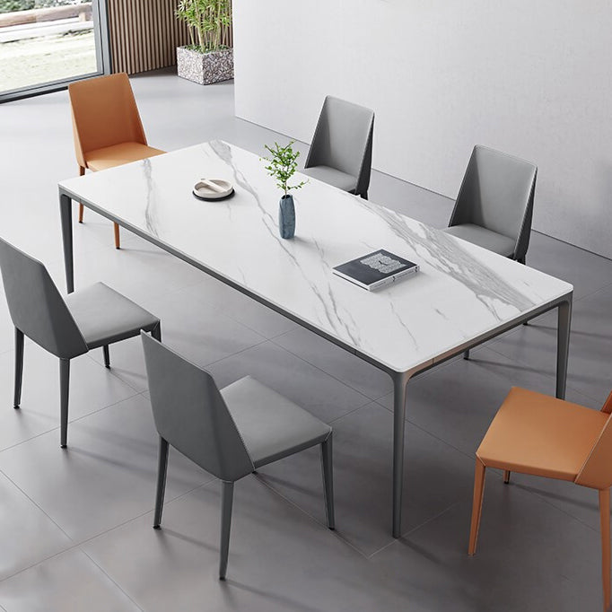 Rectangle contemporain de 4 pieds meubles de maison de meubles en pierre table de site de salle à manger pour intérieur