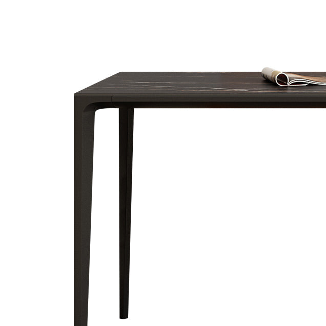 Mesa de comedor de piedra rectángulo contemporáneo de 4 pies para comedor de piedra para interiores