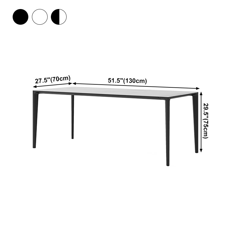 Mesa de comedor de piedra rectángulo contemporáneo de 4 pies para comedor de piedra para interiores