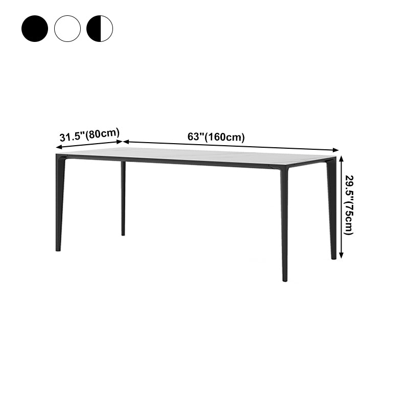 Rectangle contemporain de 4 pieds meubles de maison de meubles en pierre table de site de salle à manger pour intérieur
