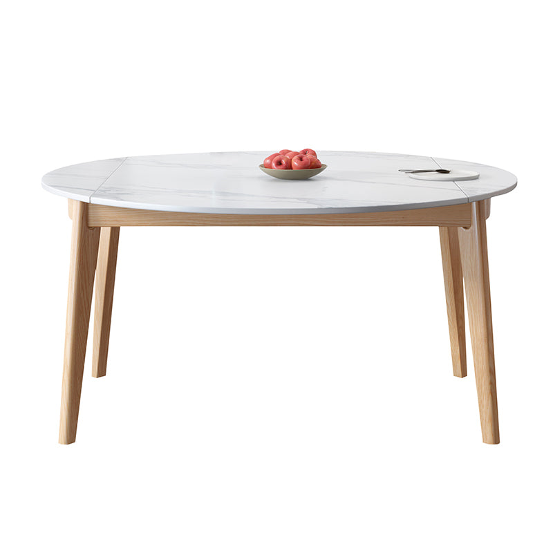Modern White Round Shape Table Sintered Stone Top Standard Dining Table for Kitchen