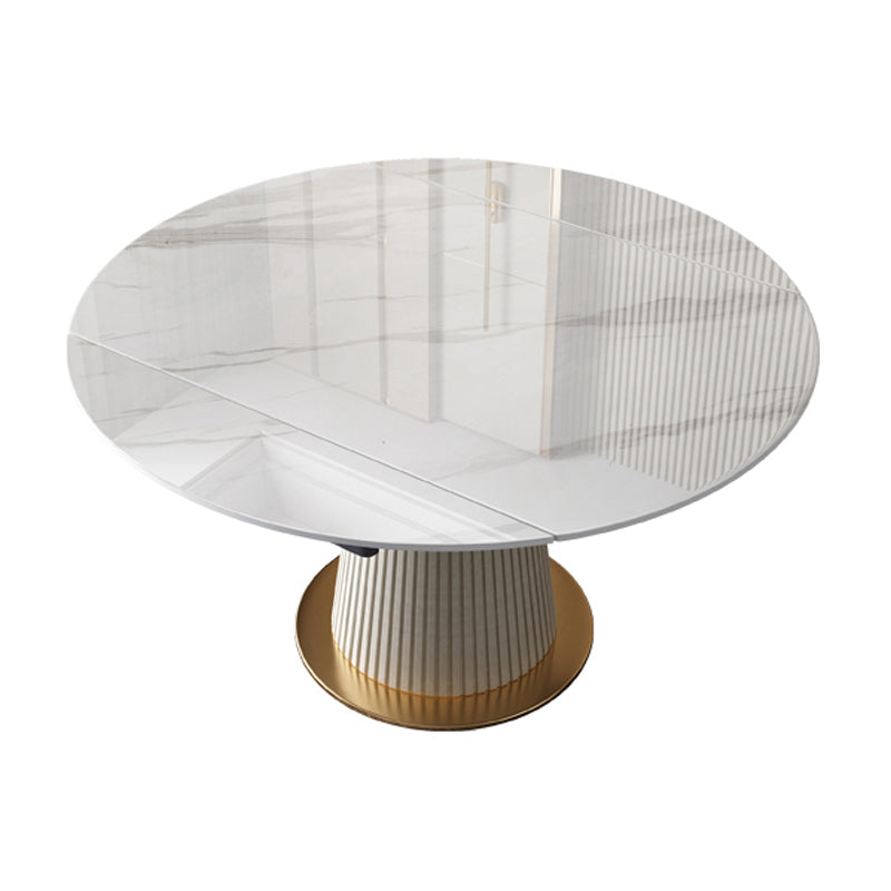 Round Dining Site Table Traditional Luxury Dinner Room Table with Drop Leaf