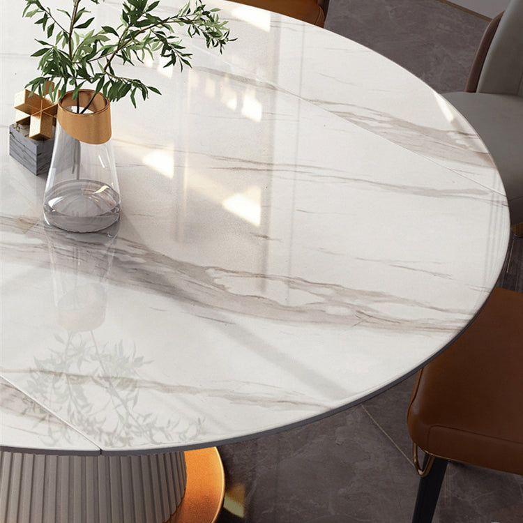 Round Dining Site Table Traditional Luxury Dinner Room Table with Drop Leaf