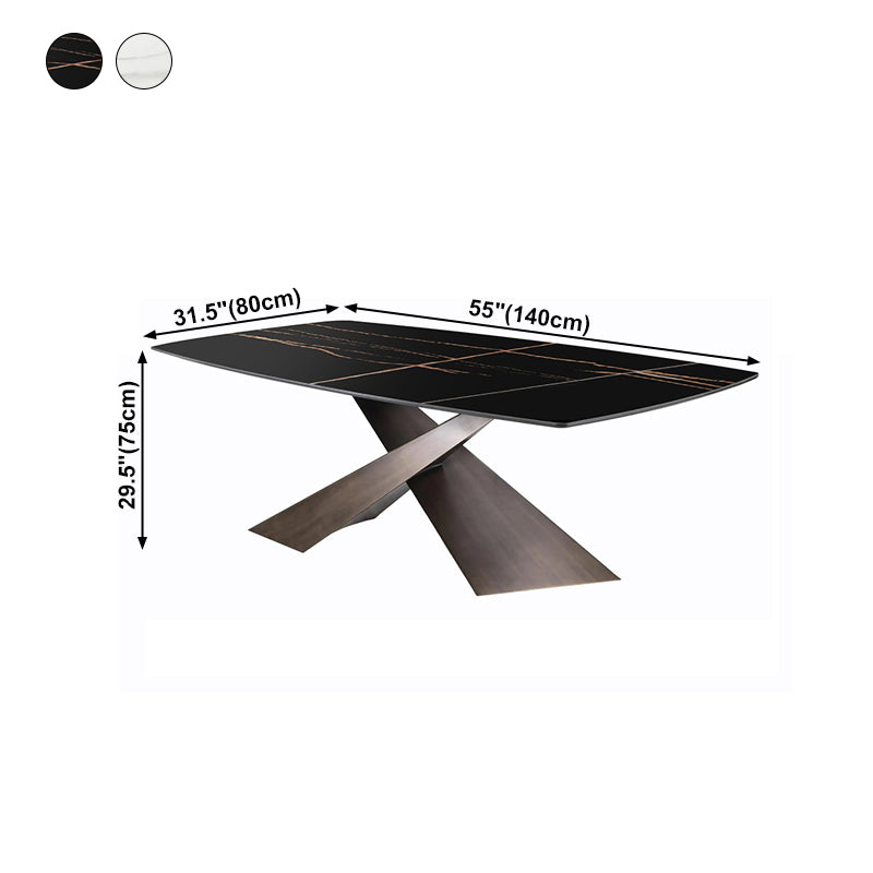 Mesa de comedor rectangular, mesa de cena de piedra de lujo tradicional para interiores