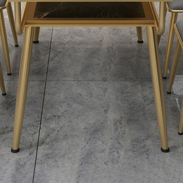 Rectangle Marble Dining Site Table Traditional Luxury Dining Room Collection with 4-foot