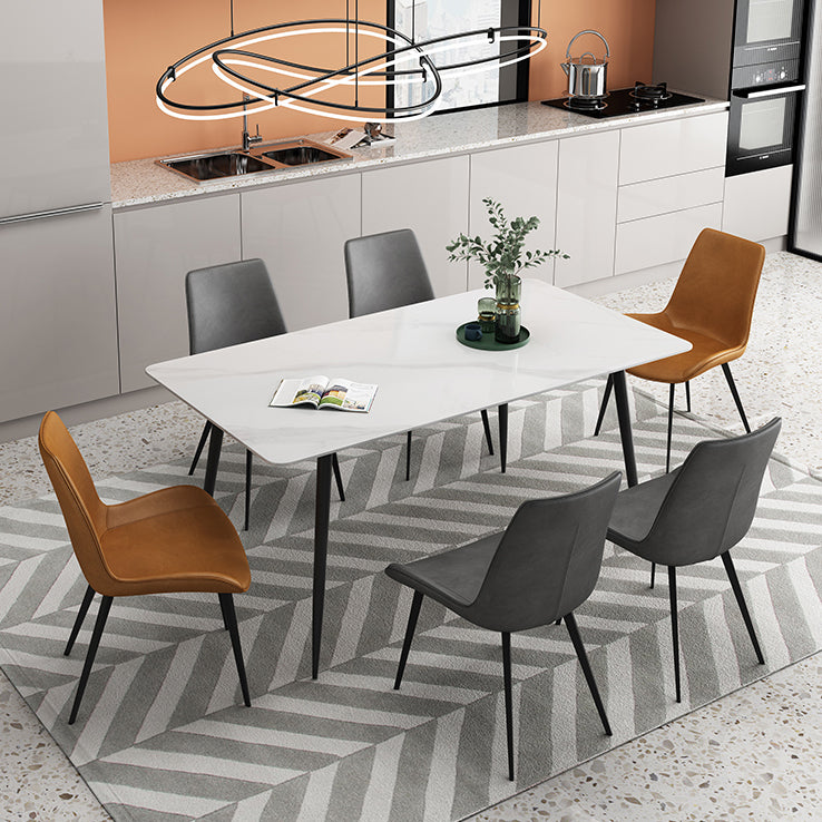 Mesa de comedor rectangular Piedra industrial Mesa de comedor de 4 pies para interiores