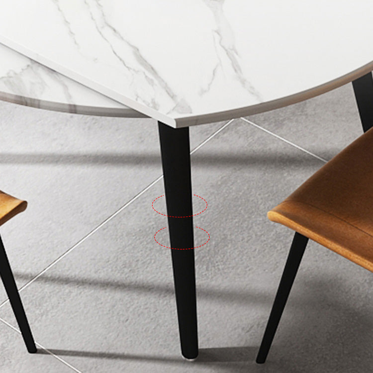 Round 4-foot Dining Site Table Simplicity Style Stone Drop-Leaf Dinette Table for Home