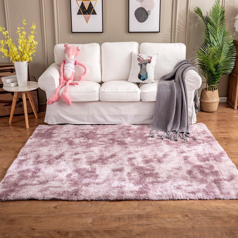 Sky Blue Modern Rug Polyester Gradient Rug Washable Rug for Home Decor