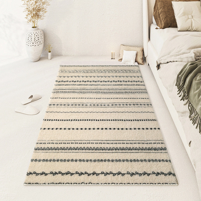 Beige Modern Rug Polyester Graphic Rug Non-Slip Backing Rug for Home Decor