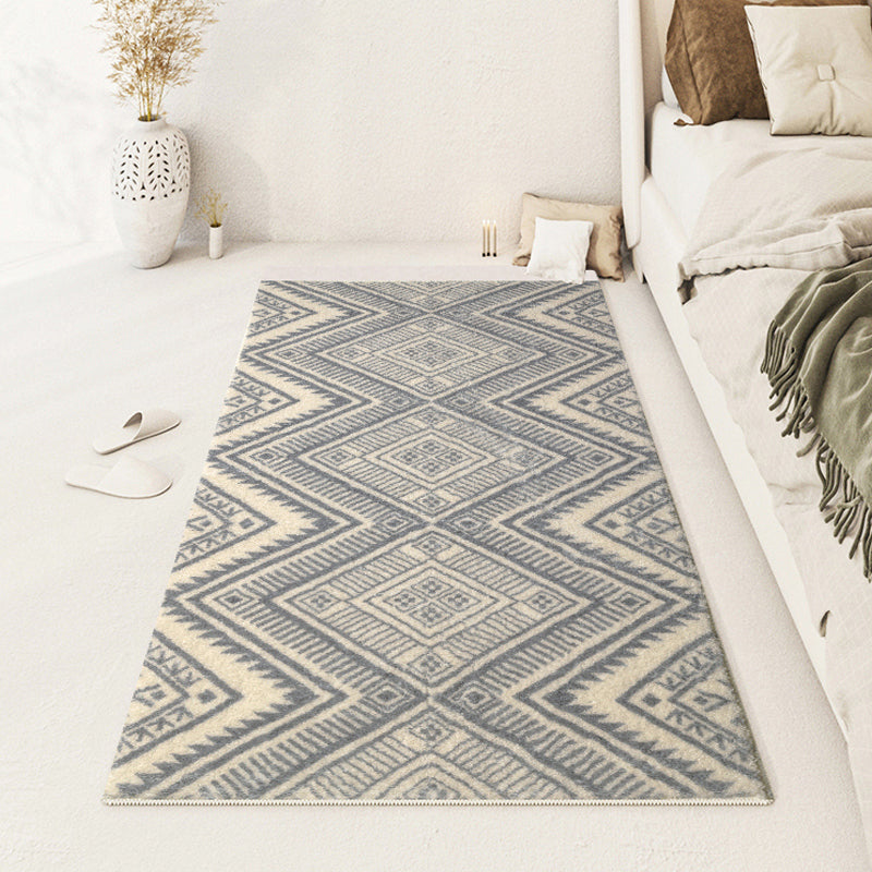 Beige Modern Rug Polyester Graphic Rug Non-Slip Backing Rug for Home Decor