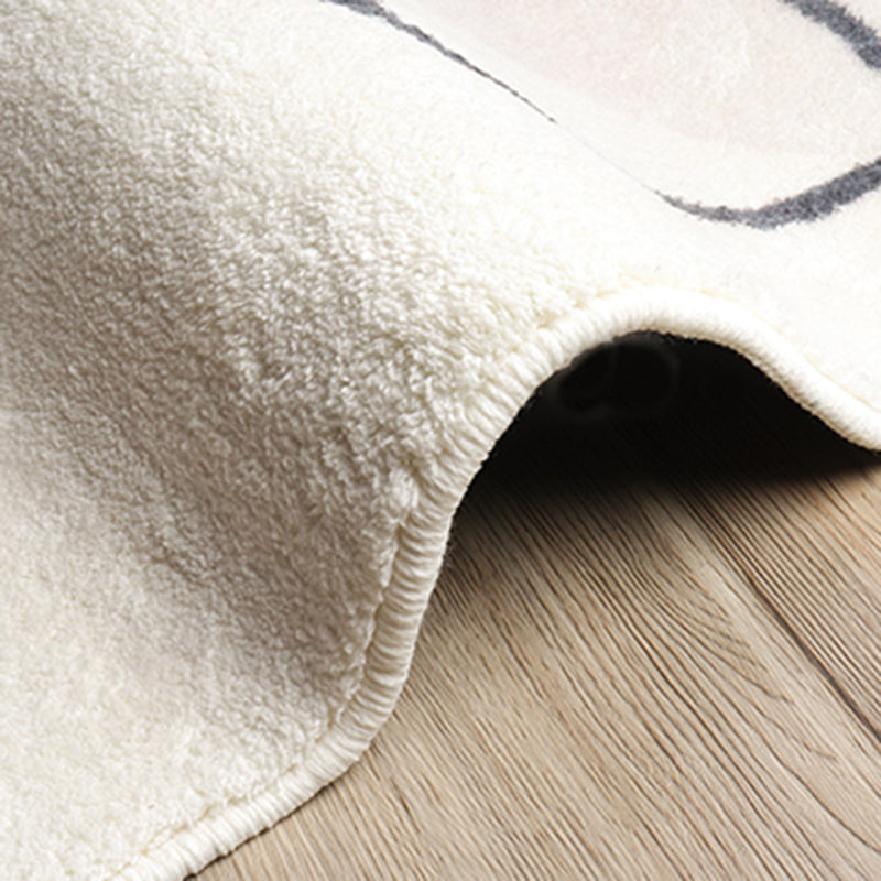 Beige Modern Rug Polyester Graphic Rug Non-Slip Backing Rug for Home Decor