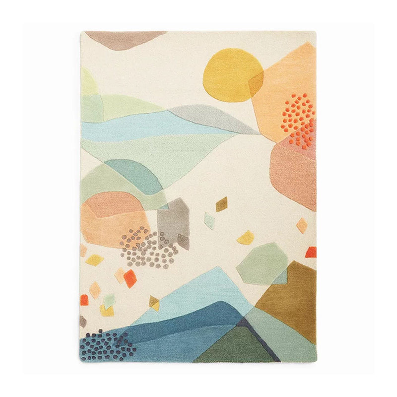 Orange Contemporary Carpet Polyester Graphic Carpet Washable Carpet for Living Room