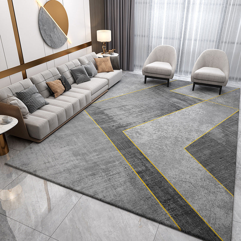 Alfombra de alfombra de estampado geométrico contemporáneo alfombra interior lavable para decoración del hogar