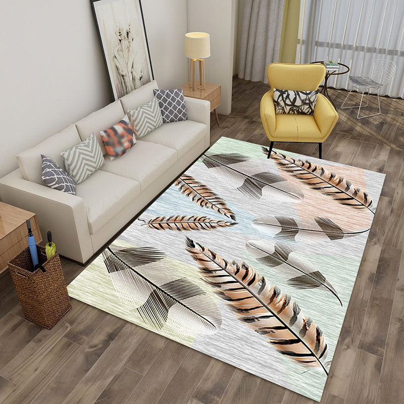 Alfombra de plumas de oro ligero alfombra moderna alfombra sin deslizamiento para decoración del hogar