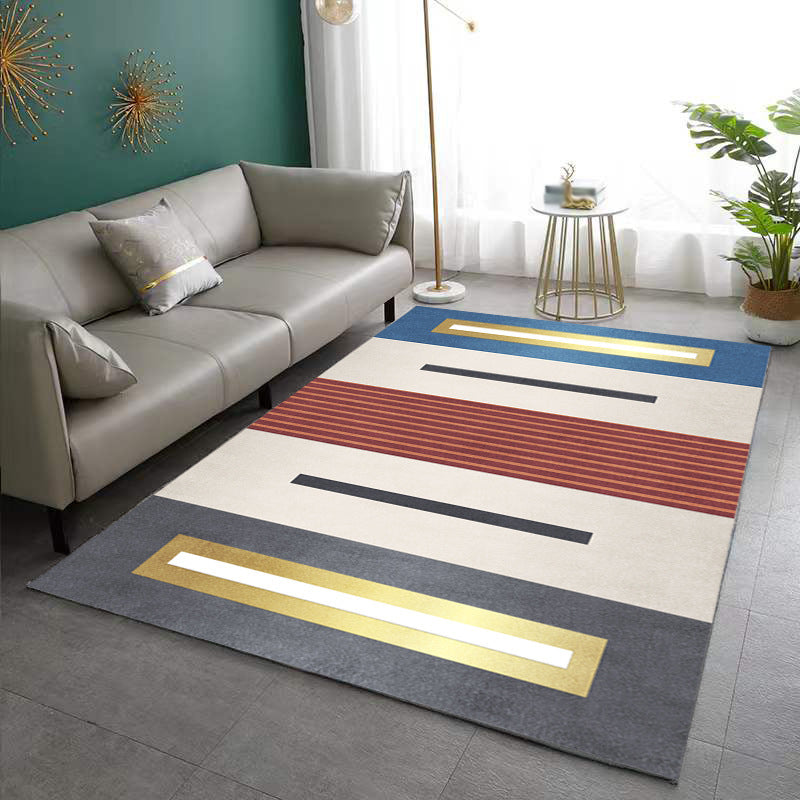 Alfombra de línea recta gris oscuro alfombra poliéster alfombra lavable para sala de estar para sala de estar