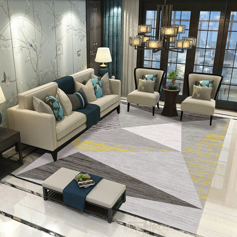 Light Brown Irregular Geometry Rug Polyester Simple Rug Washable Rug for Home Decor