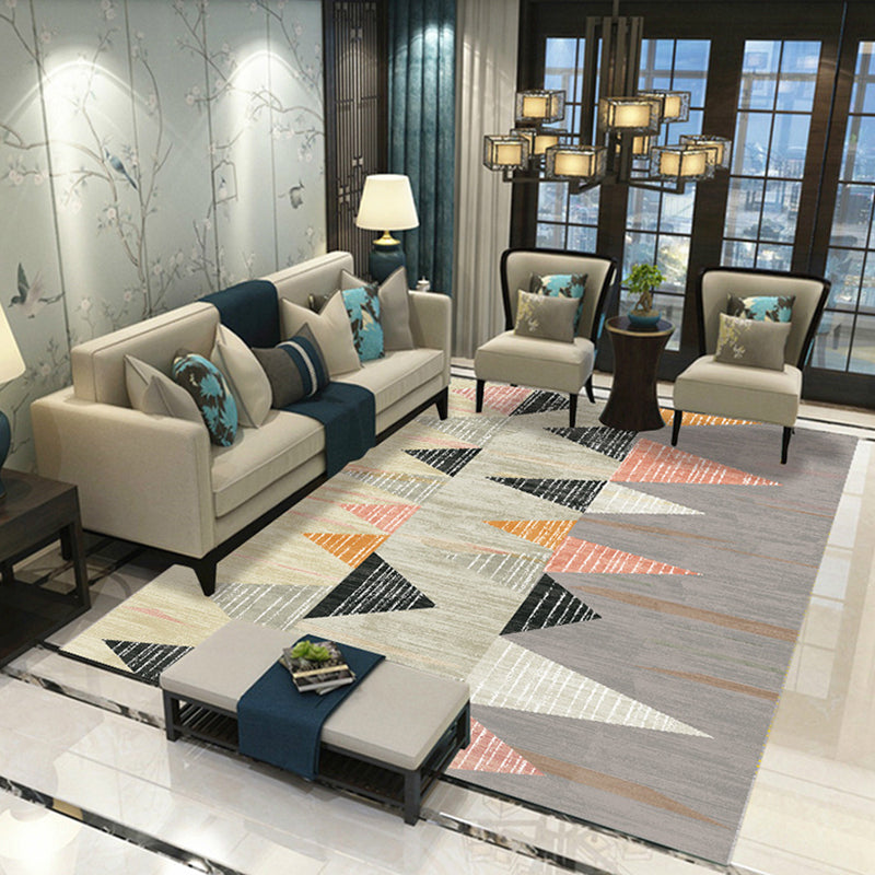 Light Brown Irregular Geometry Rug Polyester Simple Rug Washable Rug for Home Decor