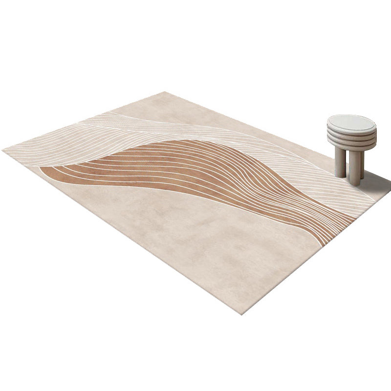 Alfombra de alfombra de alfombra de alfombra simple marrón simple alfombra resistente a las manchas para la decoración del hogar