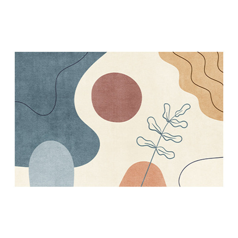 Tapis de bloc de couleur polyester beige tapis de support non glipt pour la décoration intérieure