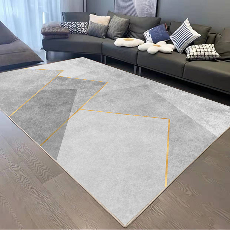 Alfombra gráfica de alfombra moderna gris alfombra de respaldo sin deslizamiento para el salón