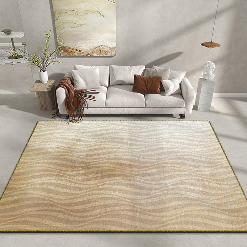 White Modern Rug Polyester Graphic Rug Stain Resistant Rug for Living Room