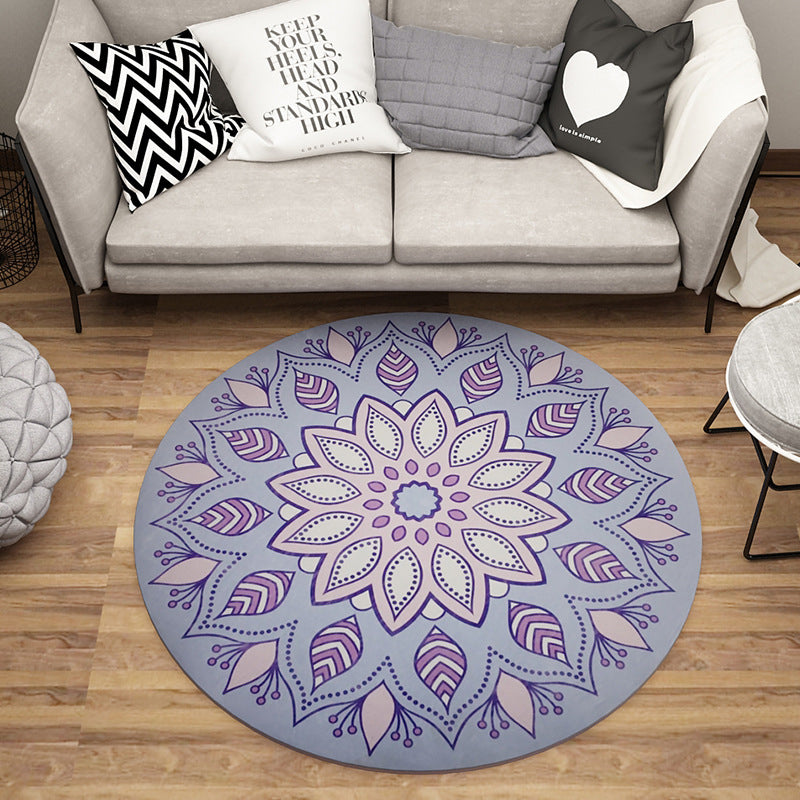 Dark Graphic Rug Polyester Modern Rug Non-Slip Backing Rug for Home Decor
