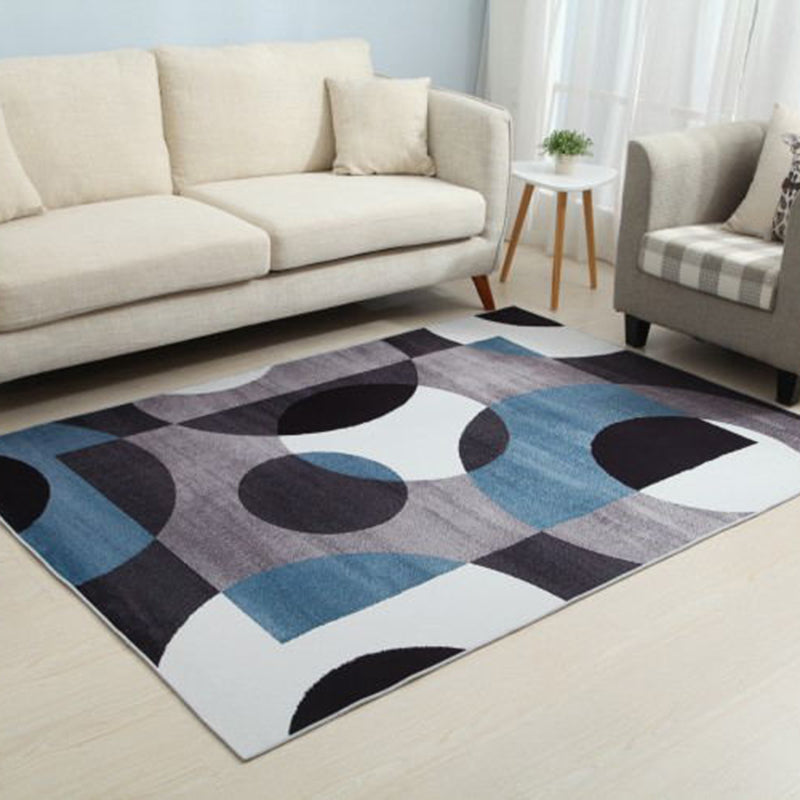 Yellow Simple Rug Polyester Abstract Print Rug Washable Rug for Living Room