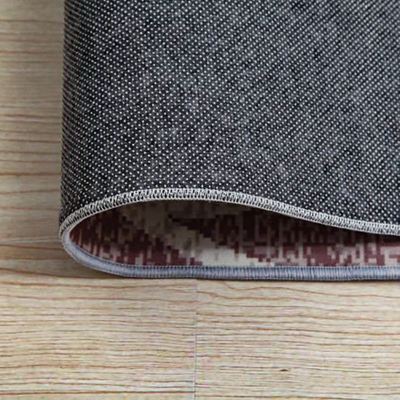 Yellow Simple Rug Polyester Abstract Print Rug Washable Rug for Living Room