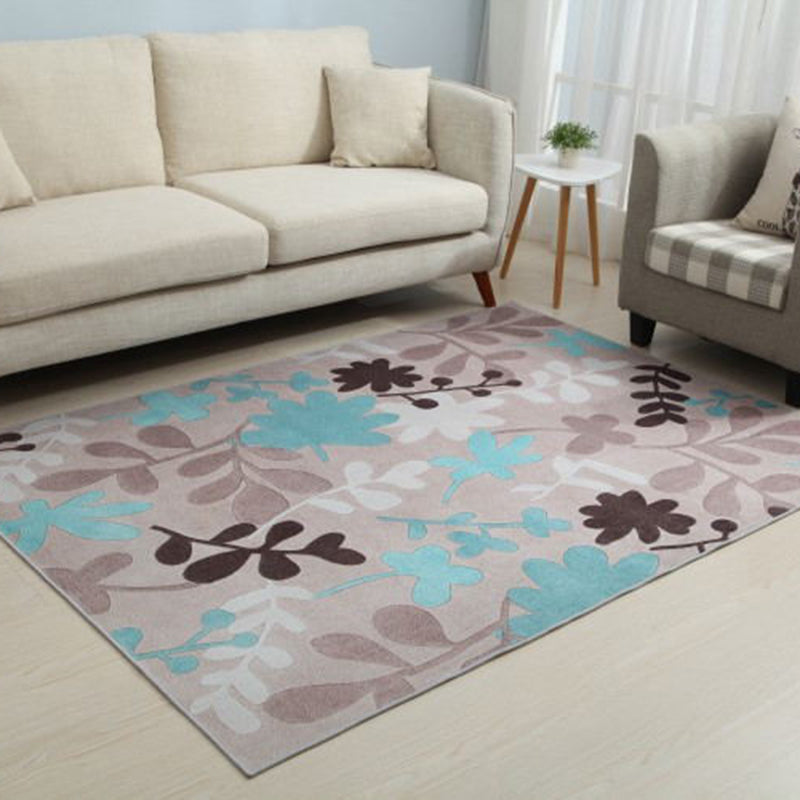 Yellow Simple Rug Polyester Abstract Print Rug Washable Rug for Living Room