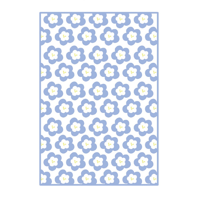 Light Purple Flower Rug Polyester Simple Rug Washable Rug for Living Room