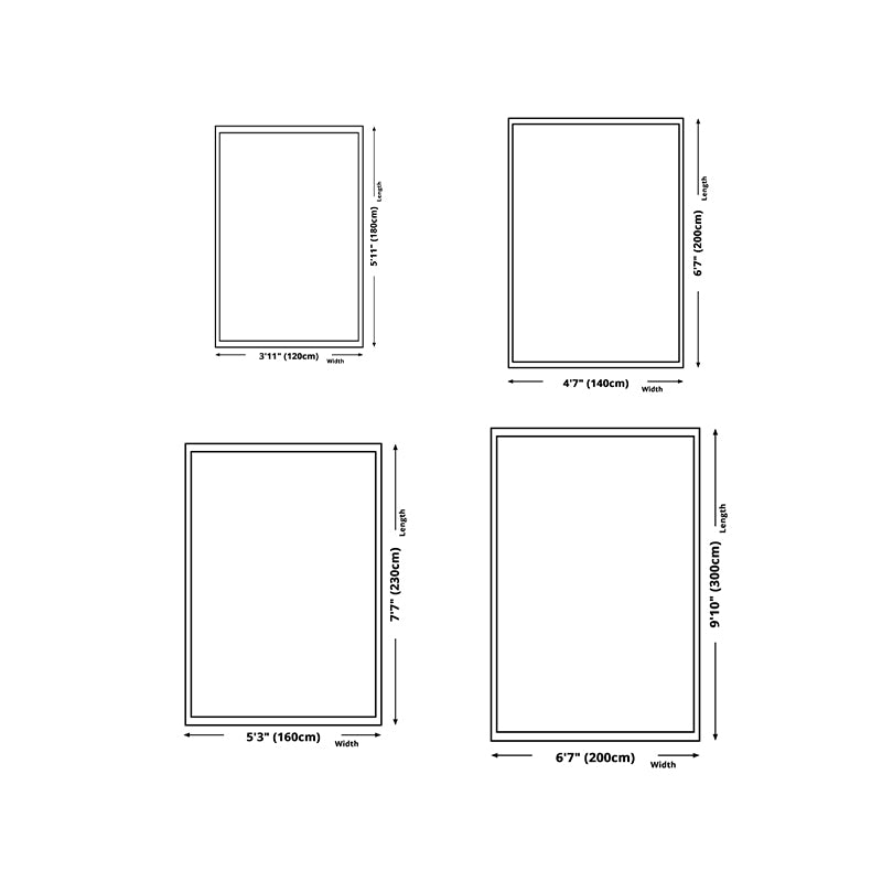 White Simple Rug Polyester Plants Rug Non-Slip Backing Rug for Drawing Room