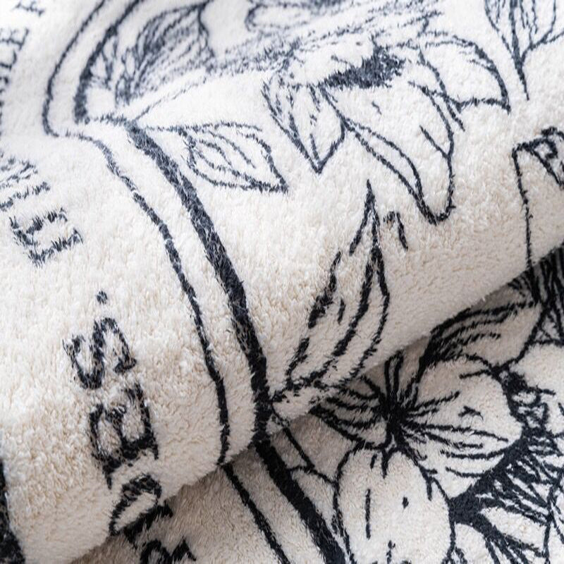 White Dog Rug Polyester Casual Rug Non-Slip Backing Rug for Drawing Room