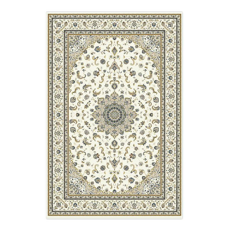 Brown Vintage Teppich Polyester Medaillon Teppich Nicht-Rutsch-Backing Teppich für Wohnkultur