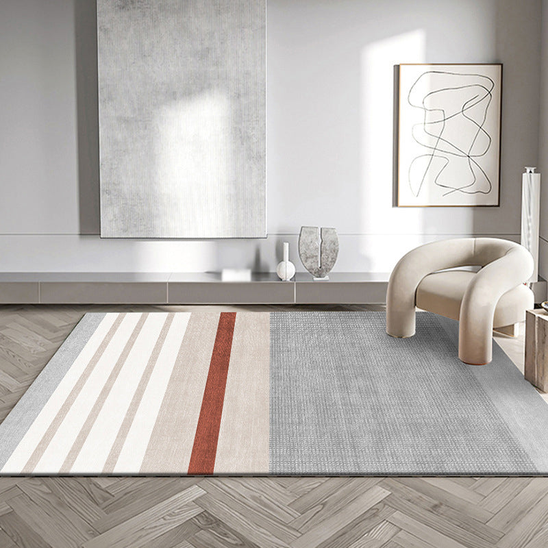 Gray Modern Rug Simple Color Piece Rug Stain Resistant Rug for Living Room