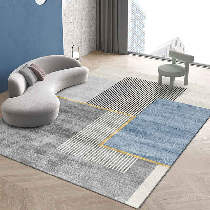 Gray Modern Rug Simple Color Piece Rug Stain Resistant Rug for Living Room