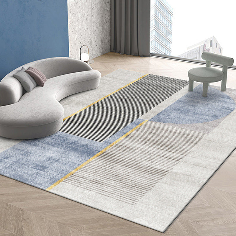Gray Modern Rug Simple Color Piece Rug Stain Resistant Rug for Living Room