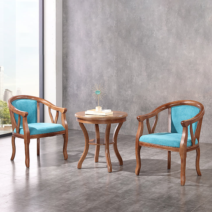 Silla de comedor tradicional de madera maciza, sillón de comedor de lino para uso doméstico