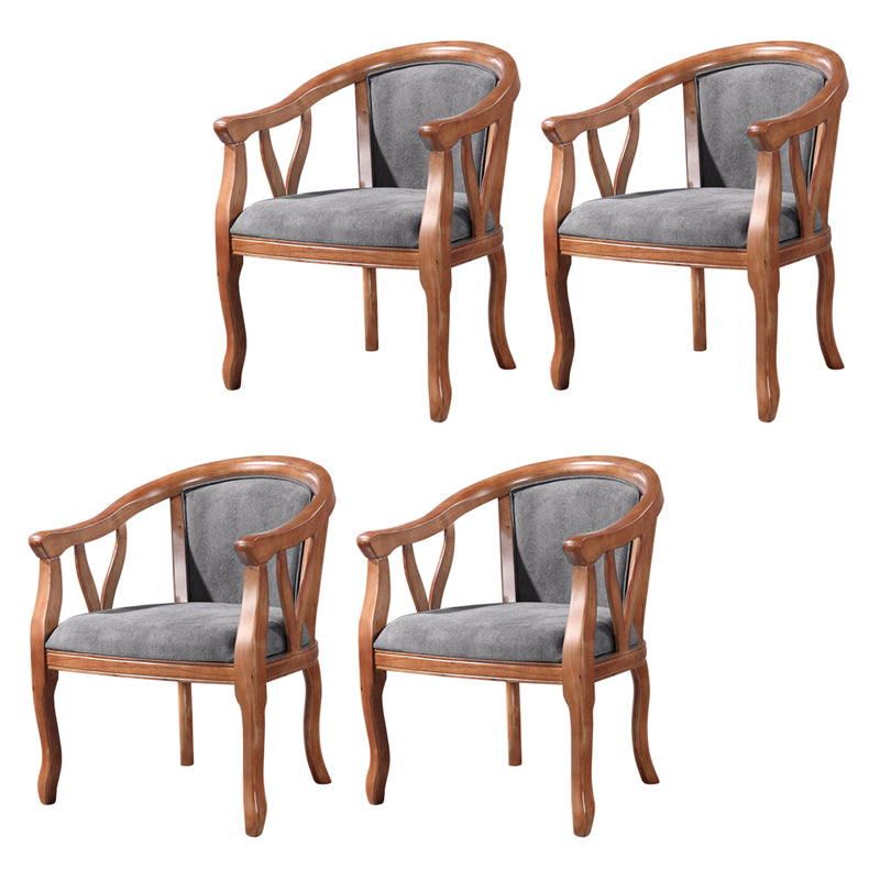 Silla de comedor tradicional de madera maciza, sillón de comedor de lino para uso doméstico