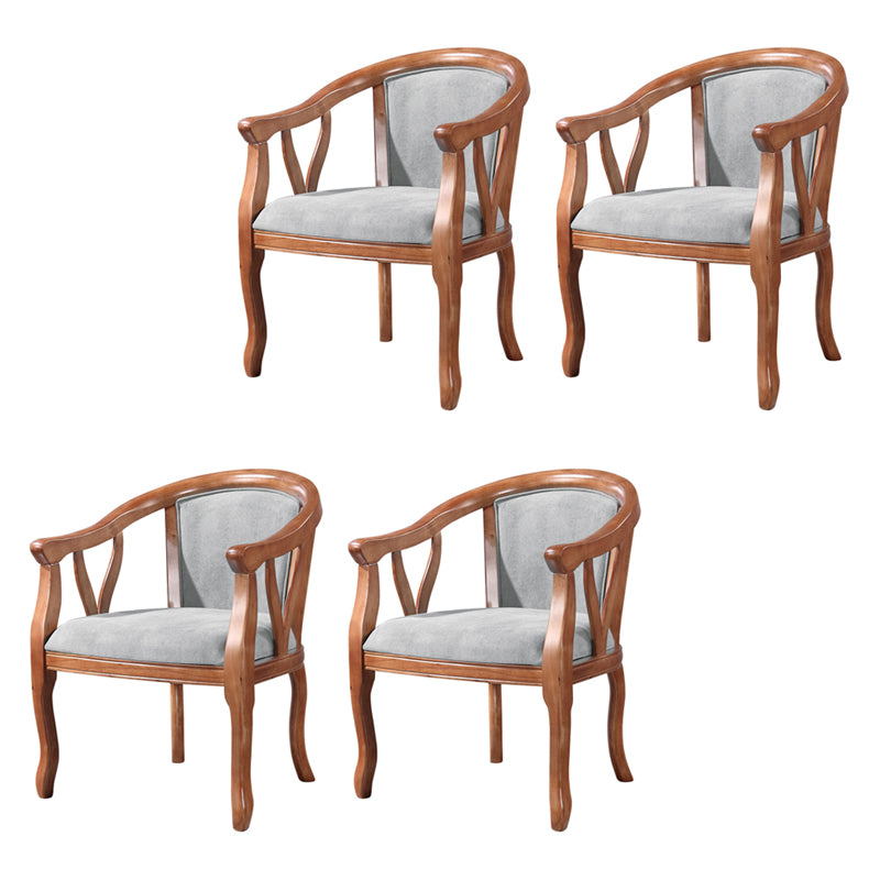 Silla de comedor tradicional de madera maciza, sillón de comedor de lino para uso doméstico