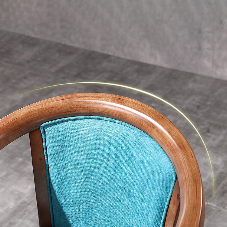 Silla de comedor tradicional de madera maciza, sillón de comedor de lino para uso doméstico