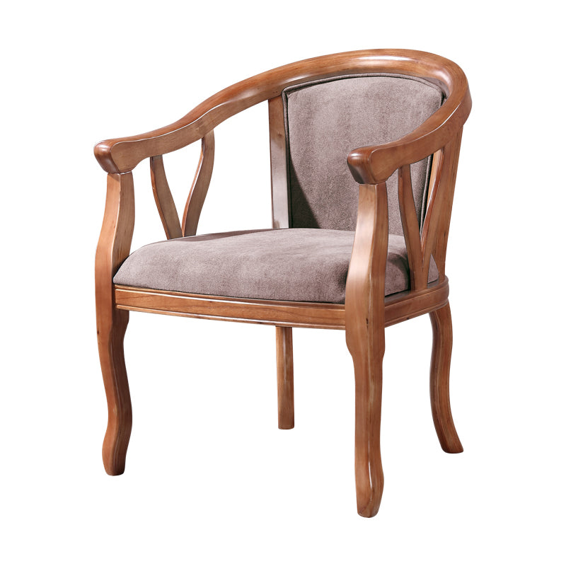 Silla de comedor tradicional de madera maciza, sillón de comedor de lino para uso doméstico