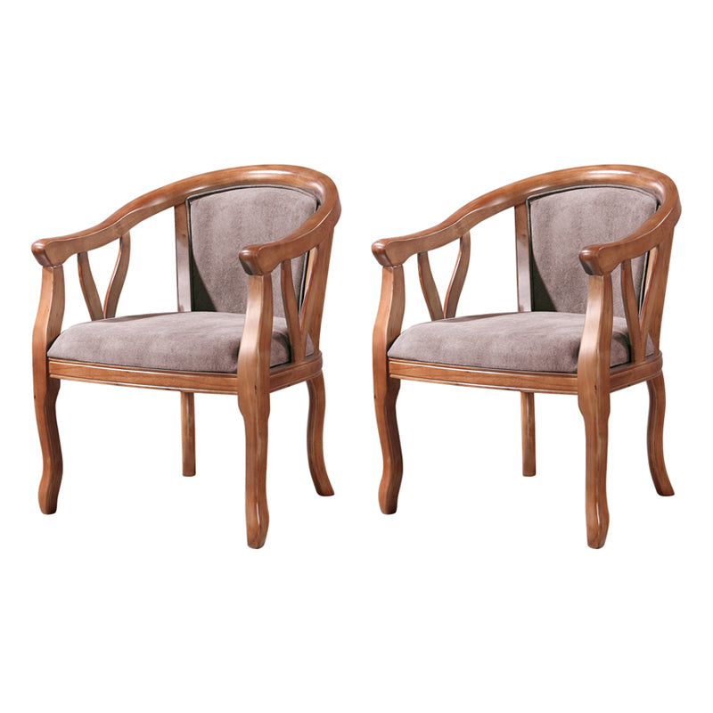 Silla de comedor tradicional de madera maciza, sillón de comedor de lino para uso doméstico