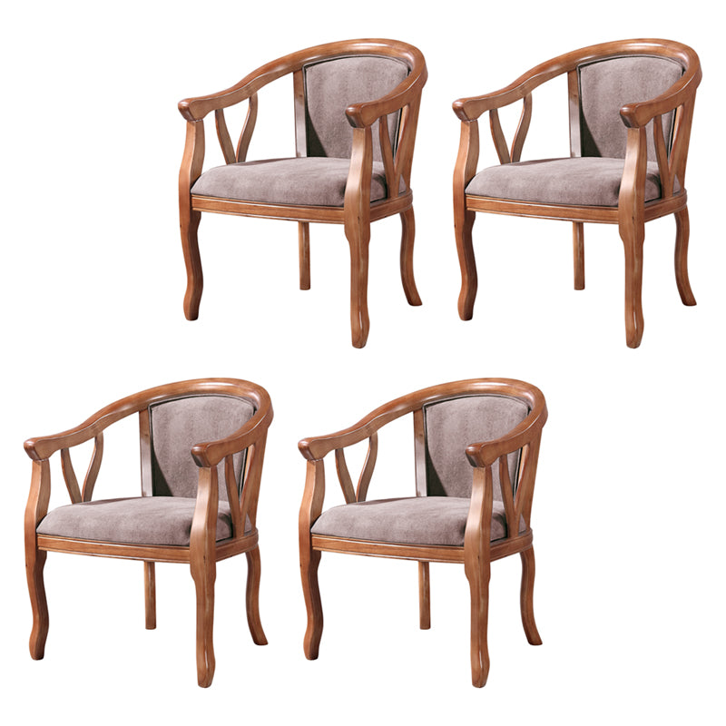 Silla de comedor tradicional de madera maciza, sillón de comedor de lino para uso doméstico