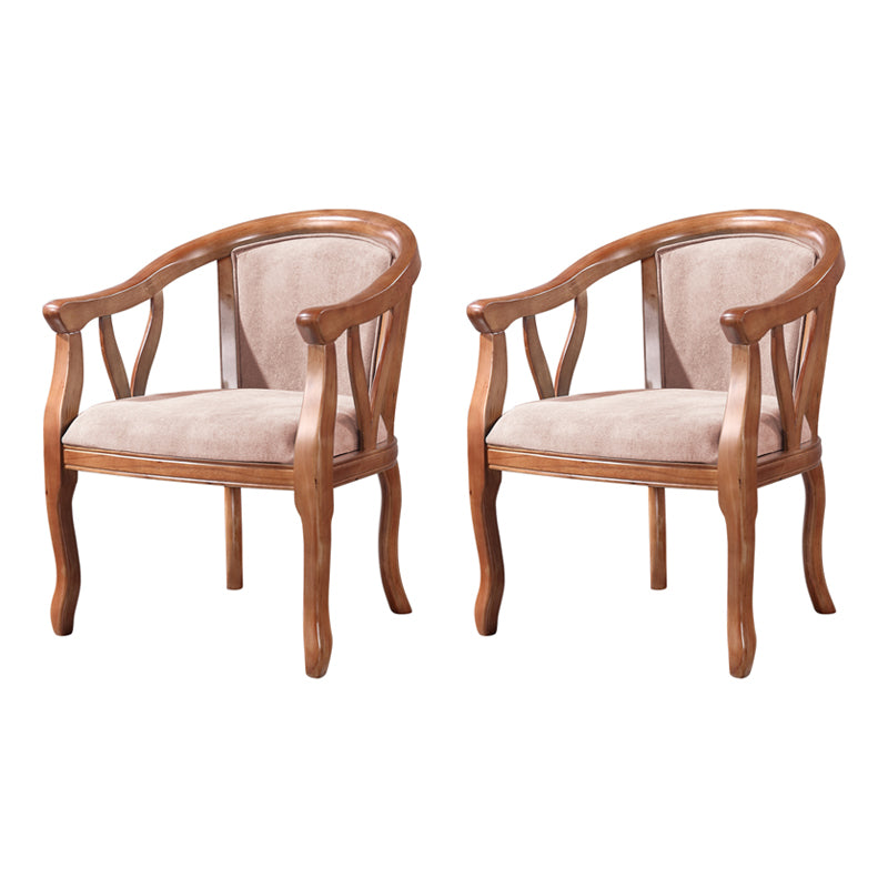 Silla de comedor tradicional de madera maciza, sillón de comedor de lino para uso doméstico